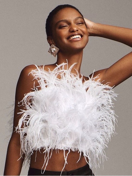 Anthropologie Tops - Audrey Adele Feathered Top